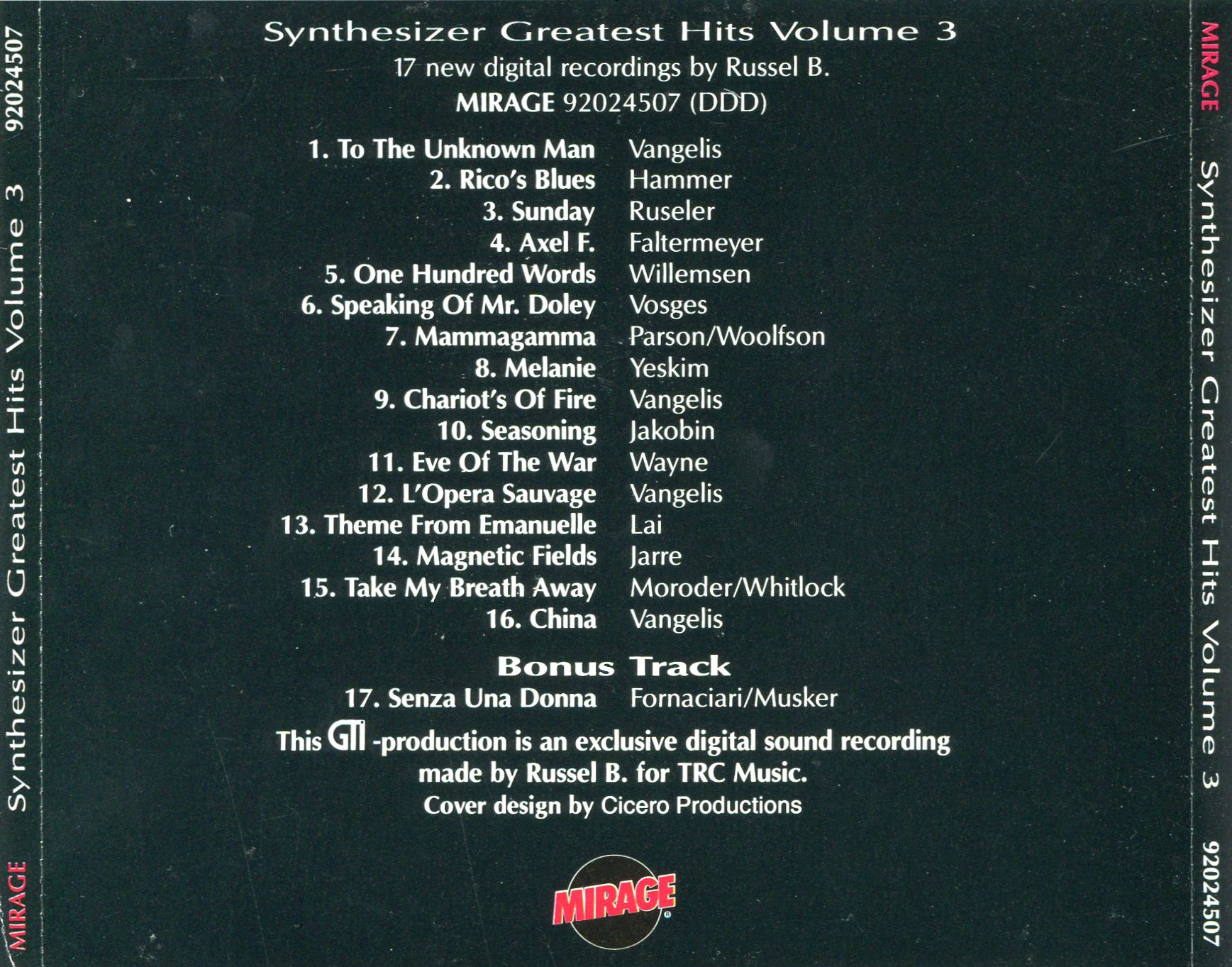 Synthesizer Greatest Hits Volume 3 (CD)